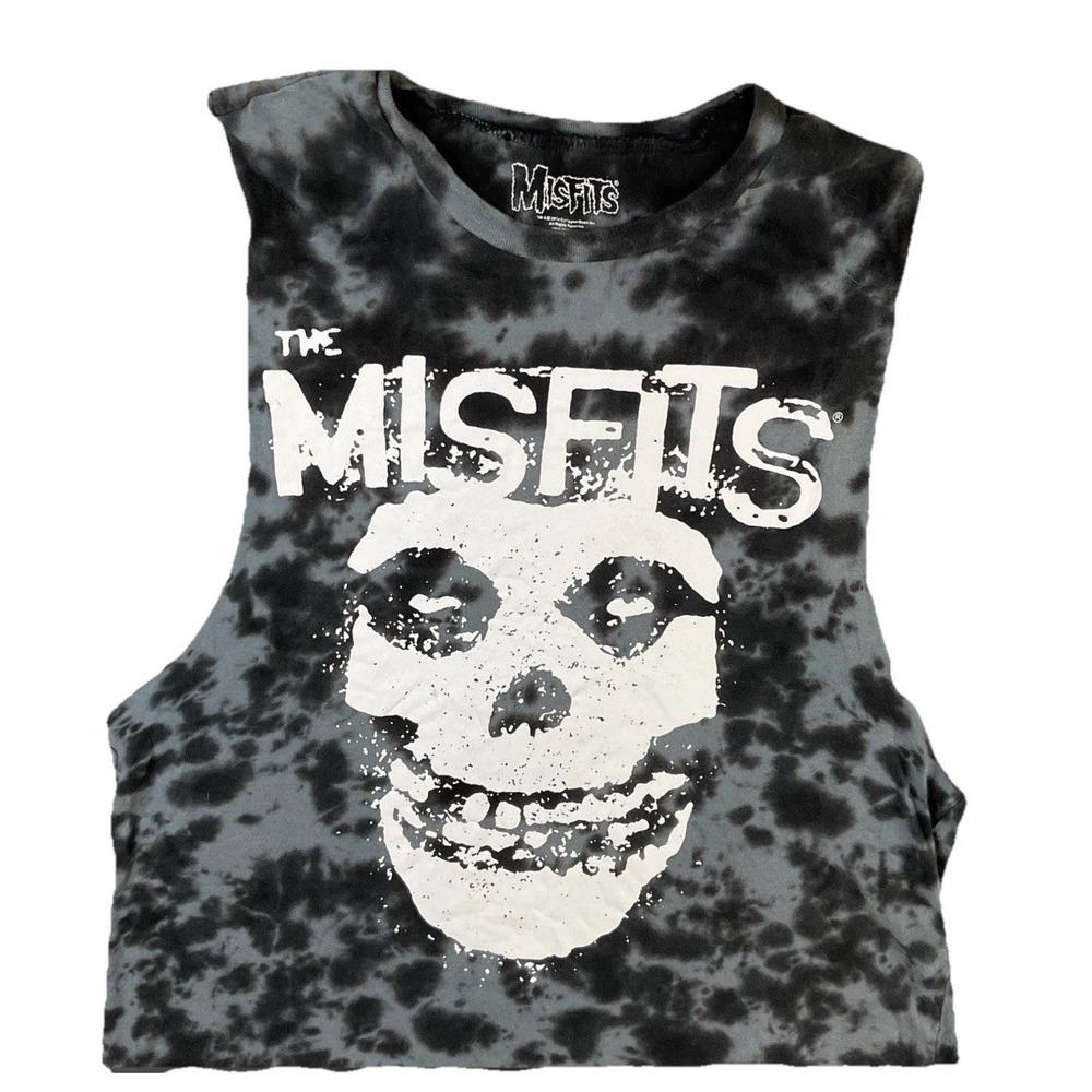 Misfits Tank Top‎ Mens M Sleeveless Cut Off Graphic Band Tie Dye Skull Music Tee